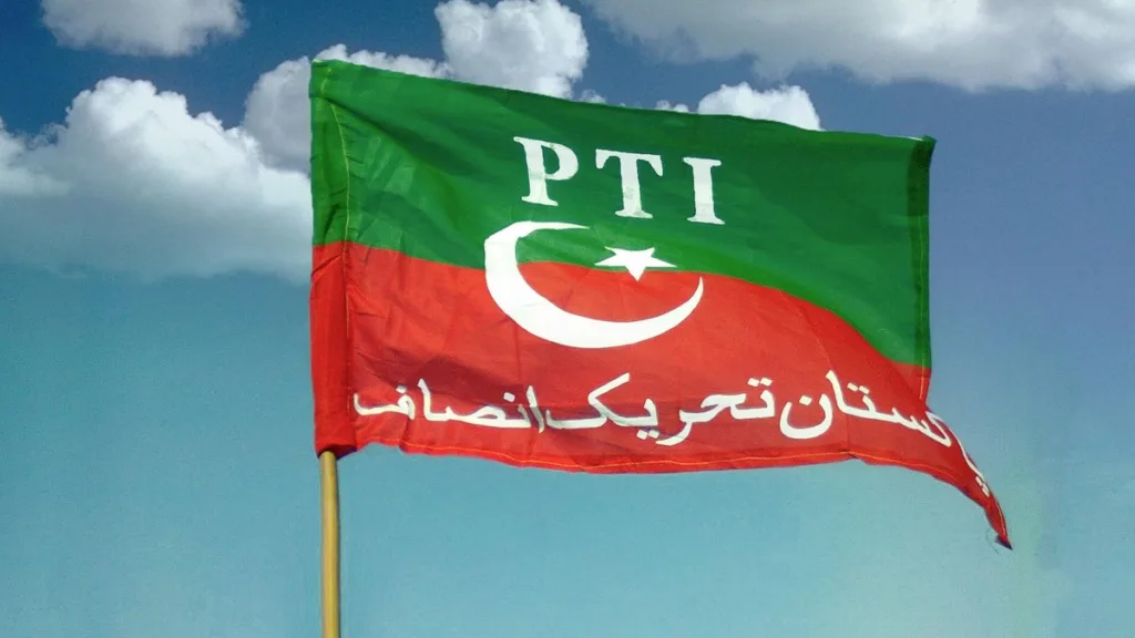 Pakistan Tehreek-e-Insaf (PTI) logo with text overlay: 'PTI to Hold Fresh Intra-Party Elections on March 3 After Symbol Loss