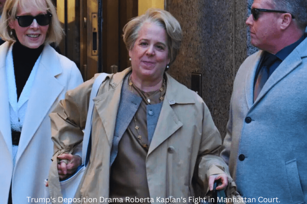  Roberta Kaplan and Donald Trump engaged in a courtroom confrontation during Trump's deposition in Manhattan. Kaplan, a determined lawyer, challenges Trump in the legal battle over defamation allegations.